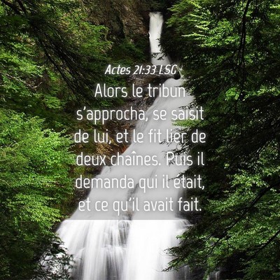 Picture 04 - Actes 21:33 LSG - Alors le tribun s'approcha, se saisit de lui, et - Bible Verse Picture