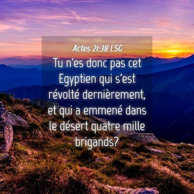 Picture 04 - Actes 21:38 LSG - Tu n'es donc pas cet Egyptien qui s'est révolté - Bible Verse Picture