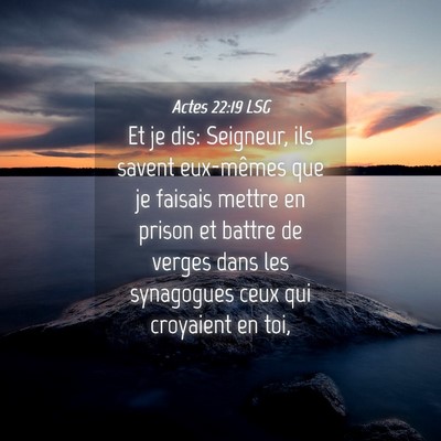 Picture 04 - Actes 22:19 LSG - Et je dis: Seigneur, ils savent eux-mêmes que je - Bible Verse Picture