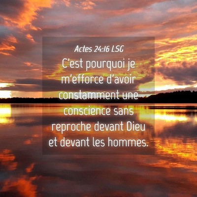 Picture 04 - Actes 24:16 LSG - C'est pourquoi je m'efforce d'avoir constamment - Bible Verse Picture