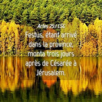 Picture 04 - Actes 25:1 LSG - Festus, étant arrivé dans la province, monta - Bible Verse Picture