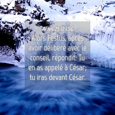 Picture 04 - Actes 25:12 LSG - Alors Festus, après avoir délibéré avec le - Bible Verse Picture
