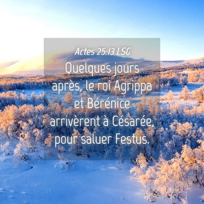 Picture 04 - Actes 25:13 LSG - Quelques jours après, le roi Agrippa et - Bible Verse Picture