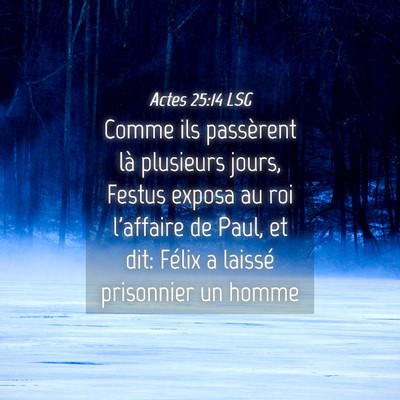 Picture 04 - Actes 25:14 LSG - Comme ils passèrent là plusieurs jours, Festus - Bible Verse Picture