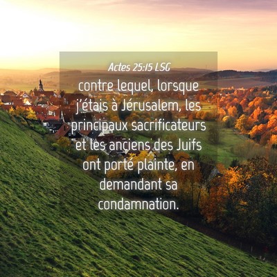 Picture 04 - Actes 25:15 LSG - contre lequel, lorsque j'étais à Jérusalem, - Bible Verse Picture