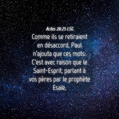 Picture 04 - Actes 28:25 LSG - Comme ils se retiraient en désaccord, Paul - Bible Verse Picture