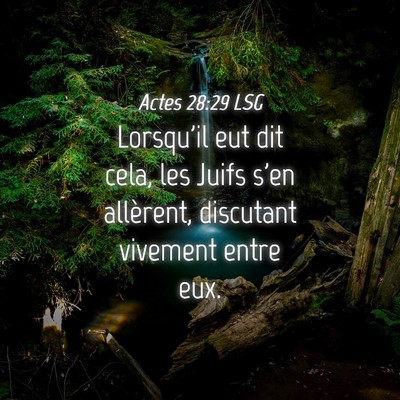 Picture 04 - Actes 28:29 LSG - Lorsqu'il eut dit cela, les Juifs s'en allèrent, - Bible Verse Picture