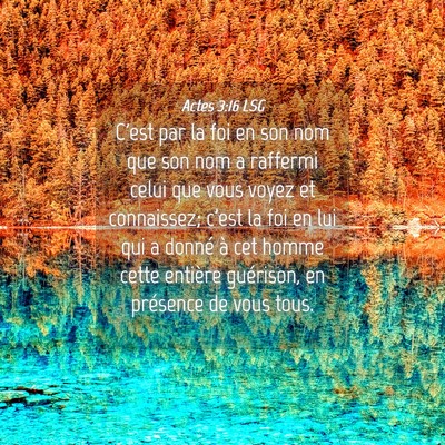 Picture 04 - Actes 3:16 LSG - C'est par la foi en son nom que son nom a - Bible Verse Picture