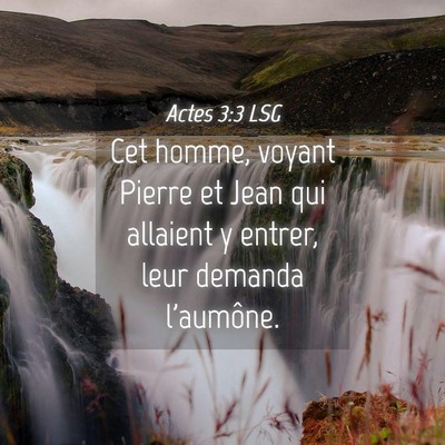 Picture 04 - Actes 3:3 LSG - Cet homme, voyant Pierre et Jean qui allaient y - Bible Verse Picture