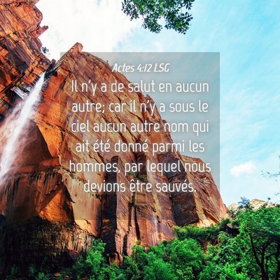 Picture 04 - Actes 4:12 LSG - Il n'y a de salut en aucun autre; car il n'y a - Bible Verse Picture
