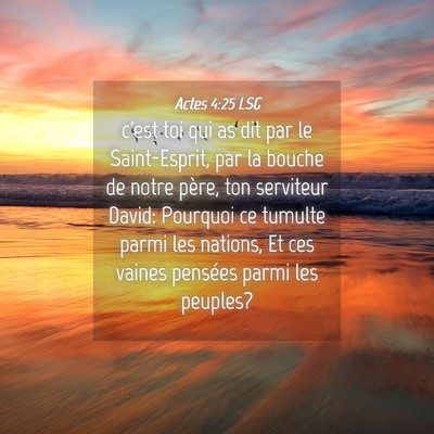 Picture 04 - Actes 4:25 LSG - c'est toi qui as dit par le Saint-Esprit, par la - Bible Verse Picture