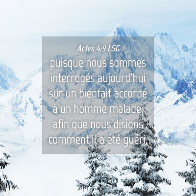 Picture 04 - Actes 4:9 LSG - puisque nous sommes interrogés aujourd'hui sur - Bible Verse Picture