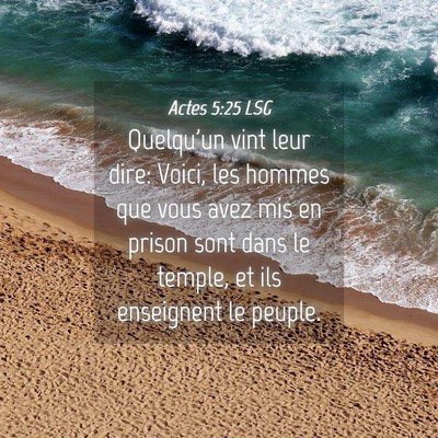 Picture 04 - Actes 5:25 LSG - Quelqu'un vint leur dire: Voici, les hommes que - Bible Verse Picture