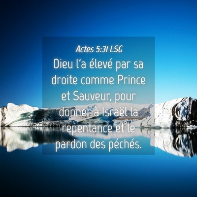 Picture 04 - Actes 5:31 LSG - Dieu l'a élevé par sa droite comme Prince et - Bible Verse Picture