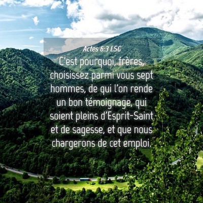 Picture 04 - Actes 6:3 LSG - C'est pourquoi, frères, choisissez parmi vous - Bible Verse Picture