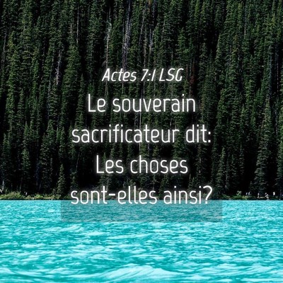 Picture 04 - Actes 7:1 LSG - Le souverain sacrificateur dit: Les choses - Bible Verse Picture