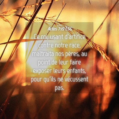 Picture 04 - Actes 7:19 LSG - Ce roi, usant d'artifice contre notre race, - Bible Verse Picture
