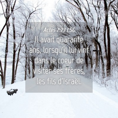 Picture 04 - Actes 7:23 LSG - Il avait quarante ans, lorsqu'il lui vint dans le - Bible Verse Picture