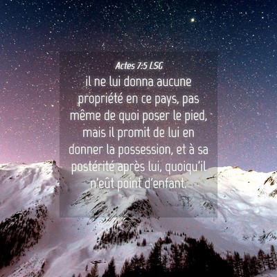 Picture 04 - Actes 7:5 LSG - il ne lui donna aucune propriété en ce pays, - Bible Verse Picture