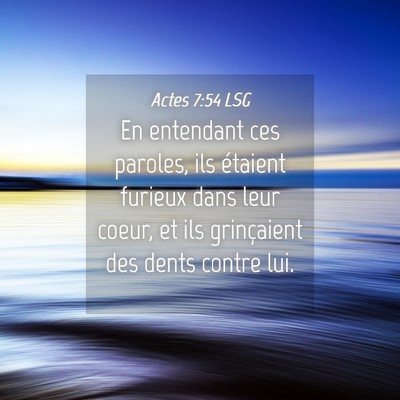 Picture 04 - Actes 7:54 LSG - En entendant ces paroles, ils étaient furieux - Bible Verse Picture