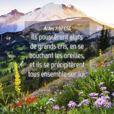 Picture 04 - Actes 7:57 LSG - Ils poussèrent alors de grands cris, en se - Bible Verse Picture