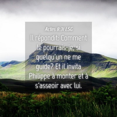 Picture 04 - Actes 8:31 LSG - Il répondit: Comment le pourrais-je, si - Bible Verse Picture