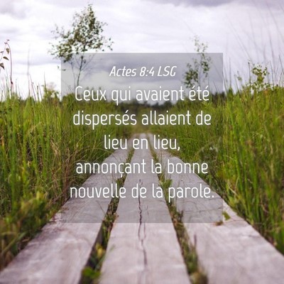 Picture 04 - Actes 8:4 LSG - Ceux qui avaient été dispersés allaient de - Bible Verse Picture