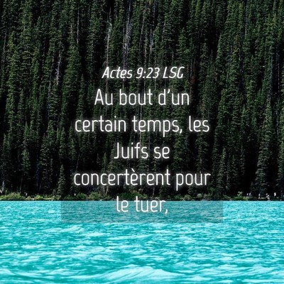 Picture 04 - Actes 9:23 LSG - Au bout d'un certain temps, les Juifs se - Bible Verse Picture