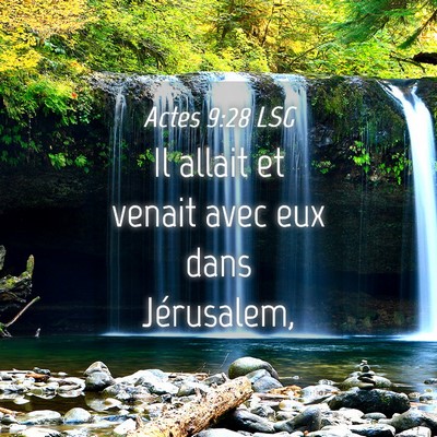 Picture 04 - Actes 9:28 LSG - Il allait et venait avec eux dans - Bible Verse Picture
