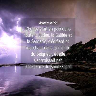 Picture 04 - Actes 9:31 LSG - L'Eglise était en paix dans toute la Judée, la - Bible Verse Picture