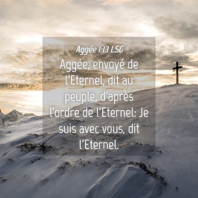 Picture 04 - Aggée 1:13 LSG - Aggée, envoyé de l'Eternel, dit au peuple, - Bible Verse Picture