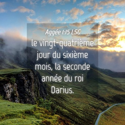 Picture 04 - Aggée 1:15 LSG - le vingt-quatrième jour du sixième mois, la - Bible Verse Picture