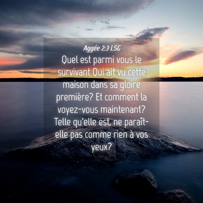 Picture 04 - Aggée 2:3 LSG - Quel est parmi vous le survivant Qui ait vu cette - Bible Verse Picture