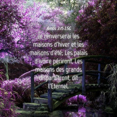 Picture 04 - Amos 3:15 LSG - Je renverserai les maisons d'hiver et les maisons - Bible Verse Picture