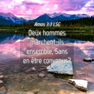 Picture 04 - Amos 3:3 LSG - Deux hommes marchent-ils ensemble, Sans en être - Bible Verse Picture