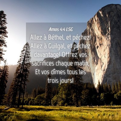 Picture 04 - Amos 4:4 LSG - Allez à Béthel, et péchez! Allez à Guilgal, - Bible Verse Picture