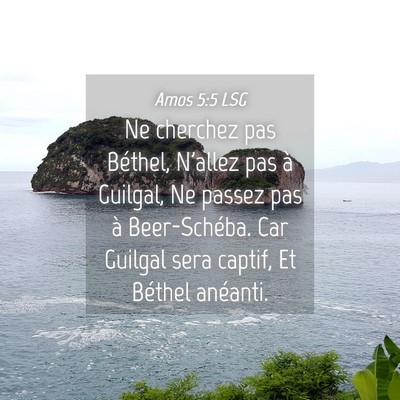 Picture 04 - Amos 5:5 LSG - Ne cherchez pas Béthel, N'allez pas à Guilgal, - Bible Verse Picture