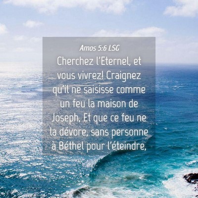 Picture 04 - Amos 5:6 LSG - Cherchez l'Eternel, et vous vivrez! Craignez - Bible Verse Picture