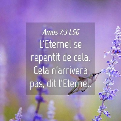 Picture 04 - Amos 7:3 LSG - L'Eternel se repentit de cela. Cela n'arrivera - Bible Verse Picture