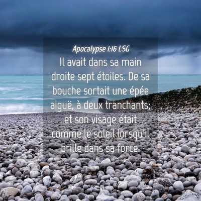 Picture 04 - Apocalypse 1:16 LSG - Il avait dans sa main droite sept étoiles. De sa - Bible Verse Picture