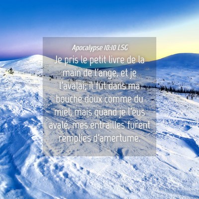 Picture 04 - Apocalypse 10:10 LSG - Je pris le petit livre de la main de l'ange, et - Bible Verse Picture