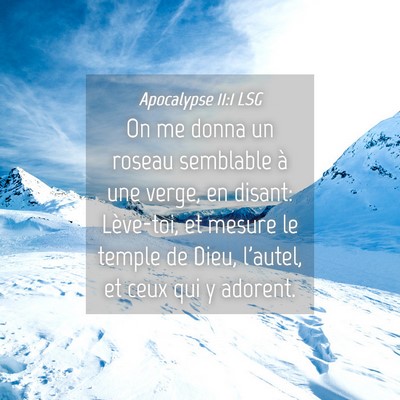 Picture 04 - Apocalypse 11:1 LSG - On me donna un roseau semblable à une verge, en - Bible Verse Picture