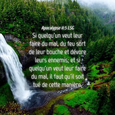 Picture 04 - Apocalypse 11:5 LSG - Si quelqu'un veut leur faire du mal, du feu sort - Bible Verse Picture