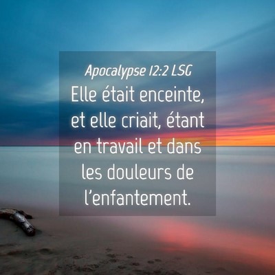 Picture 04 - Apocalypse 12:2 LSG - Elle était enceinte, et elle criait, étant en - Bible Verse Picture