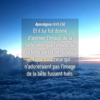 Picture 04 - Apocalypse 13:15 LSG - Et il lui fut donné d'animer l'image de la - Bible Verse Picture