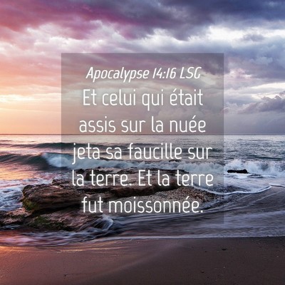 Picture 04 - Apocalypse 14:16 LSG - Et celui qui était assis sur la nuée jeta sa - Bible Verse Picture