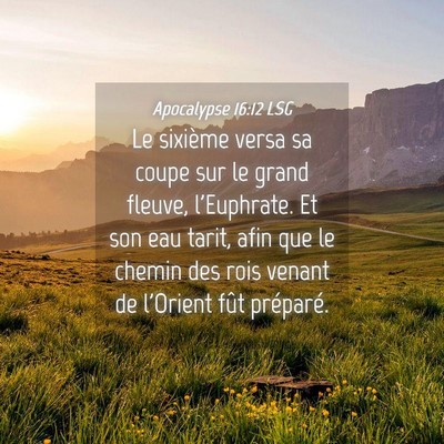 Picture 04 - Apocalypse 16:12 LSG - Le sixième versa sa coupe sur le grand fleuve, - Bible Verse Picture