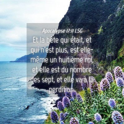 Picture 04 - Apocalypse 17:11 LSG - Et la bête qui était, et qui n'est plus, est - Bible Verse Picture