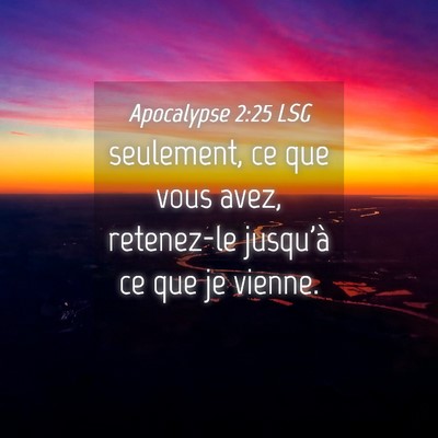 Picture 04 - Apocalypse 2:25 LSG - seulement, ce que vous avez, retenez-le jusqu'à - Bible Verse Picture