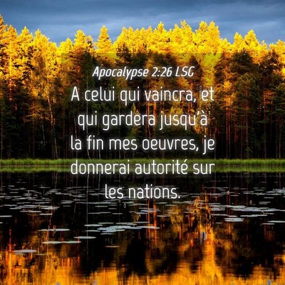 Picture 04 - Apocalypse 2:26 LSG - A celui qui vaincra, et qui gardera jusqu'à la - Bible Verse Picture